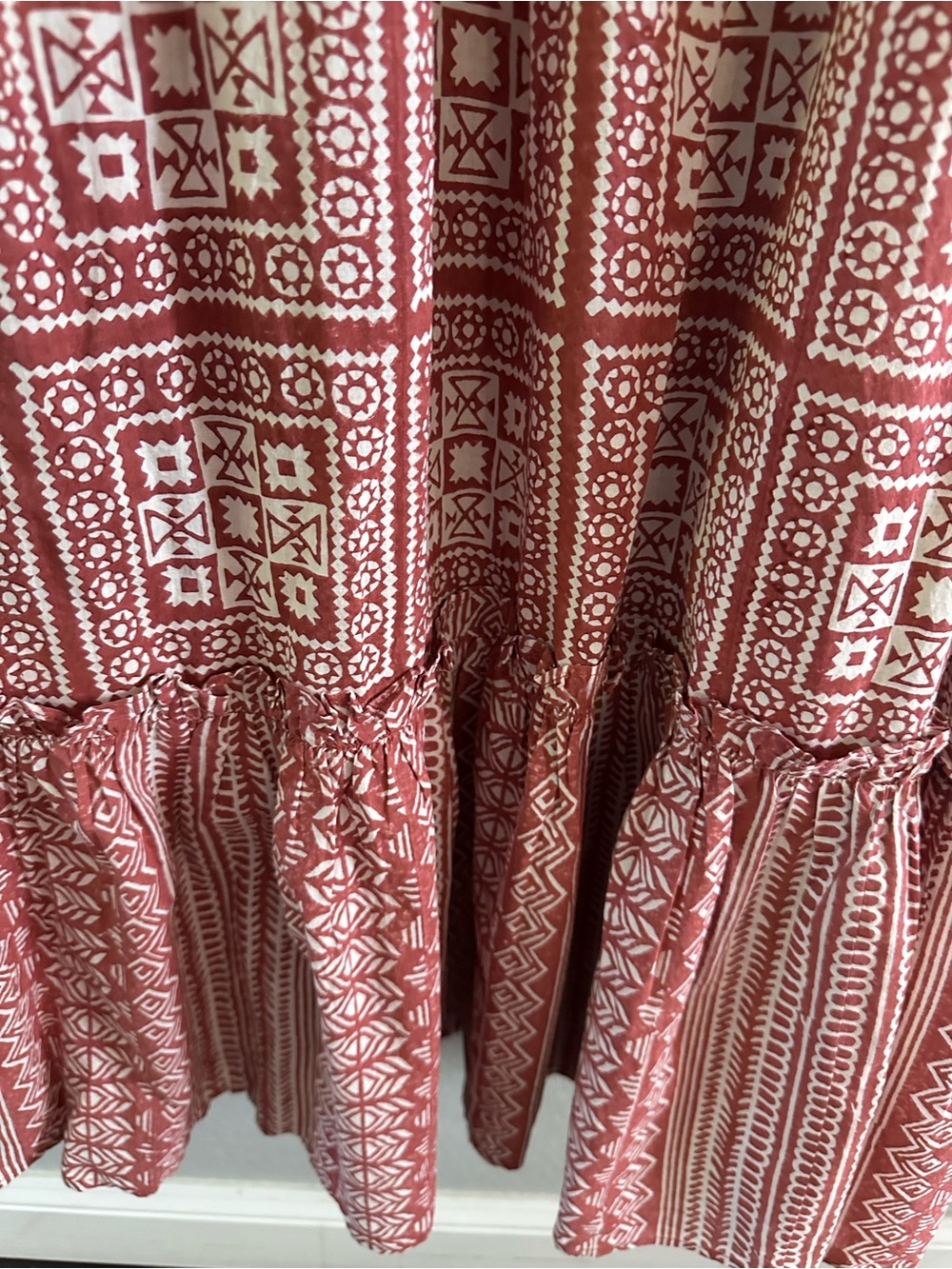 Cleobella Joely Midi Dress Terracotta and Ivory Southwestern Geometric Print - Picture 7 of 12